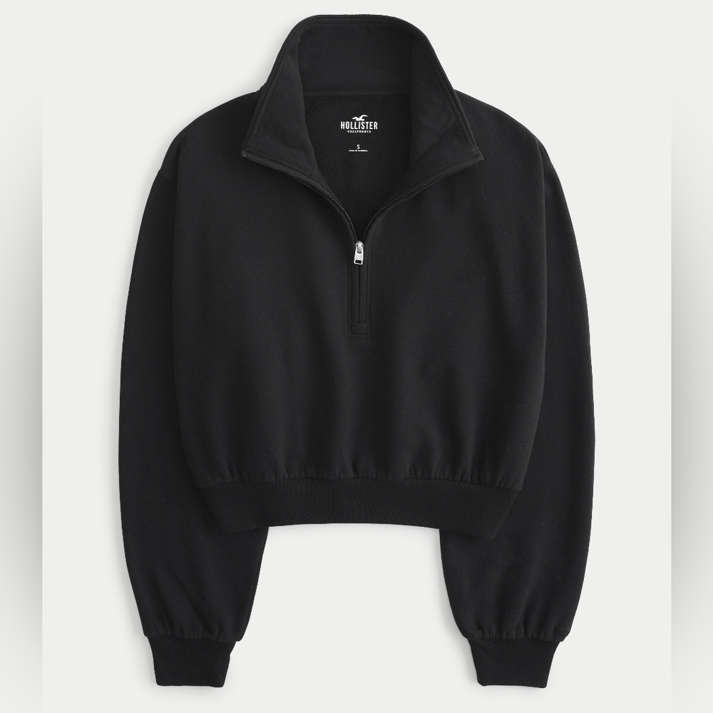 Hollister Women's Feel Good Mini Half Zip Cropped Sweatshirt Size XXL